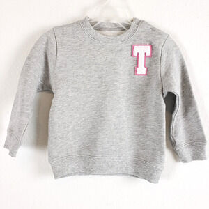 NEW! The Tot Hart & Land SIZE 18-24 Toddler Girl Sweatshirt Top Gray PIMA COTTON